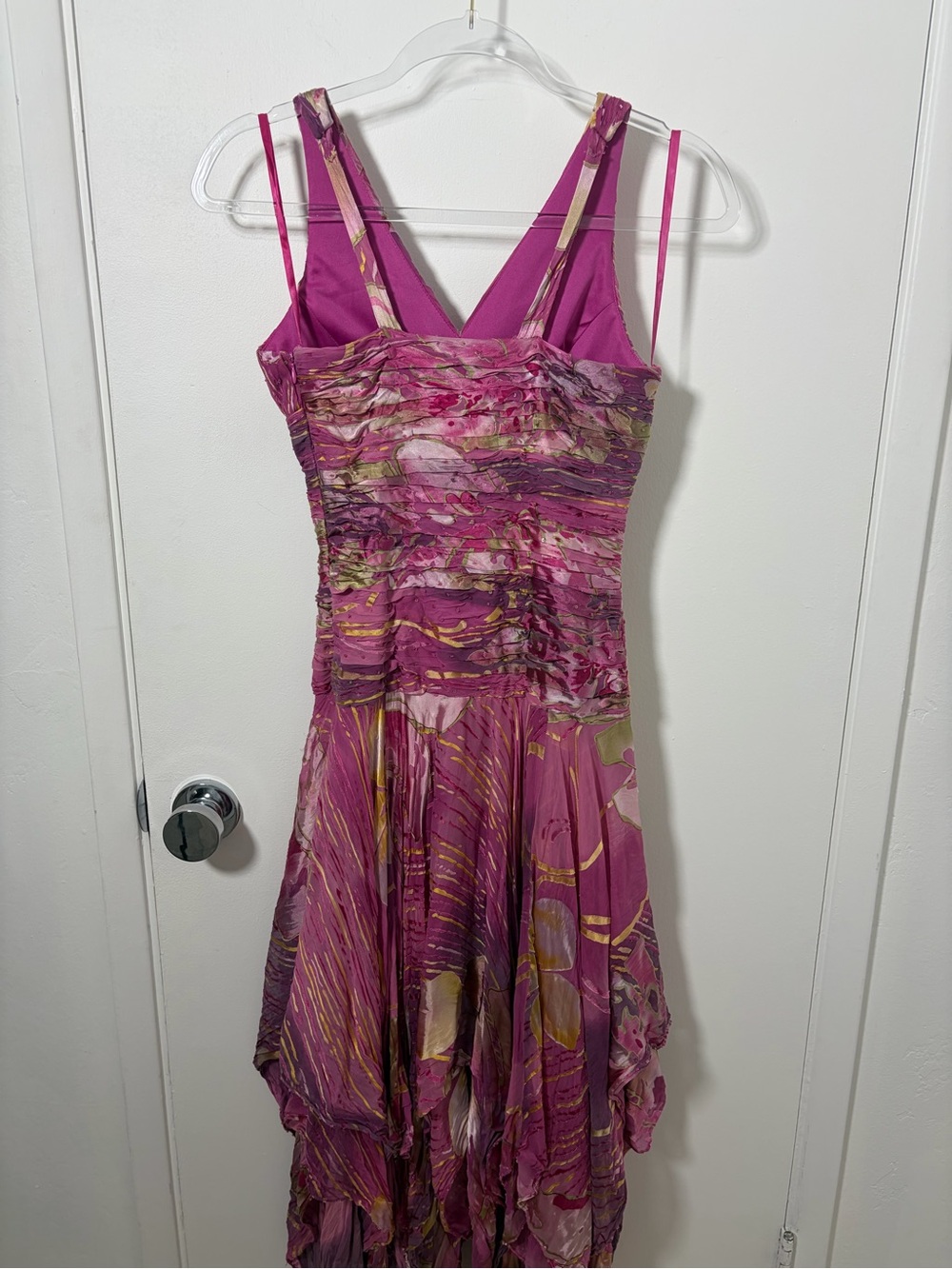 Pink Fairy y2k Floral V-Neck Handkerchief Hem Dress - Picture 3 of 11